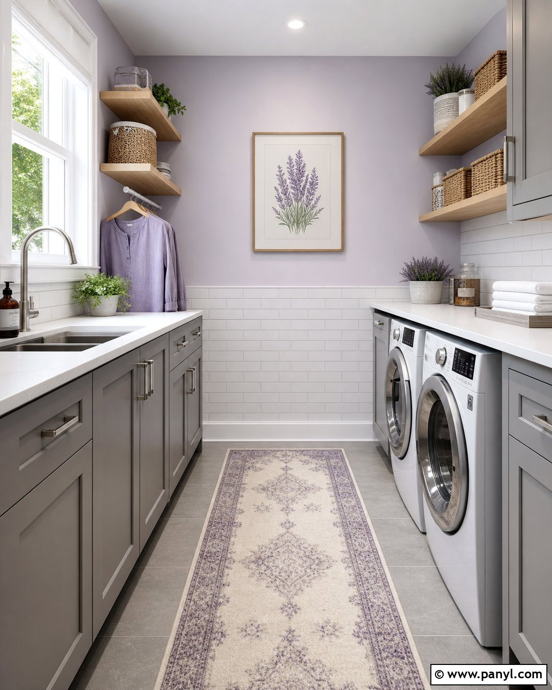 Lavender Grey Laundry Room With Gray Cabinets - 20 Lavender Grey Wall Paint Ideas