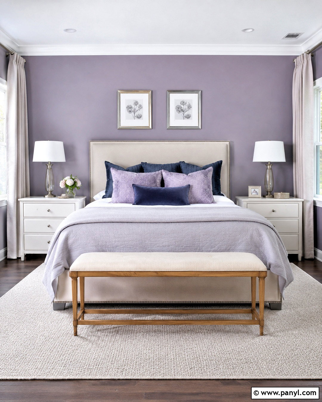 Lavender Guest Room Accent Wall - 20 cool tone accent wall ideas