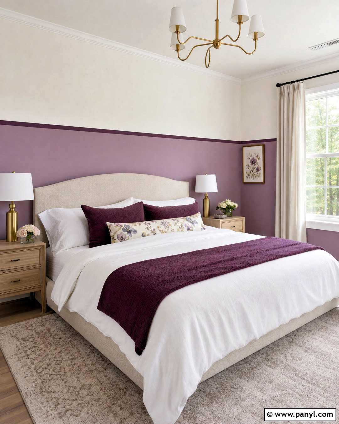 Lavender Half Painted Wall Bedroom - 20 half painted wall bedroom ideas