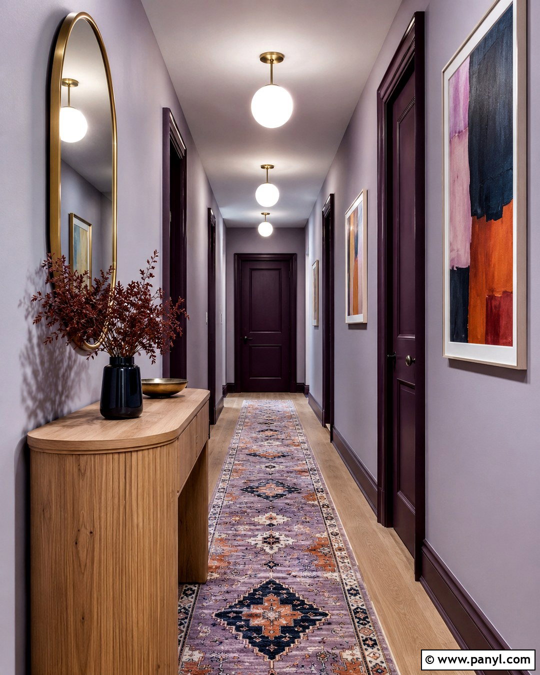 Lavender Hallway Walls - 20 Colorful Interior Walls