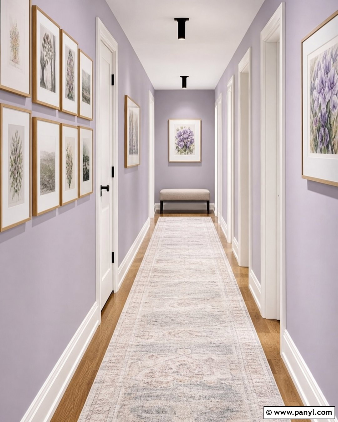 Lavender Hallway With White Trim - 35 lavender wall ideas