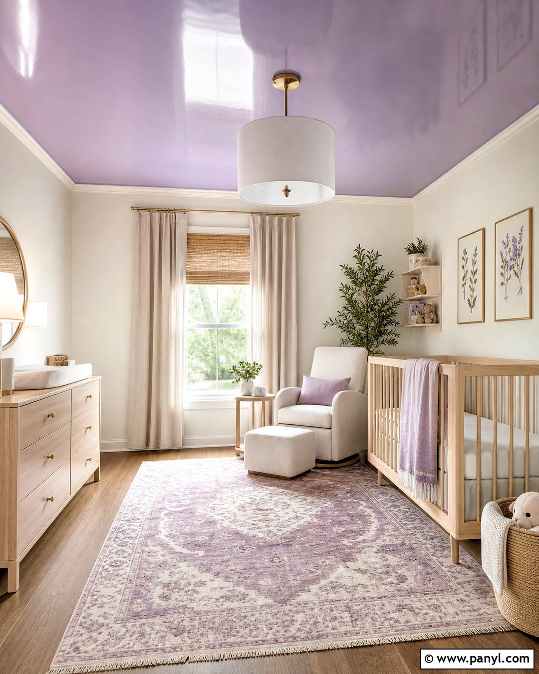 Lavender High Gloss Nursery Ceiling - 20 high gloss ceiling ideas