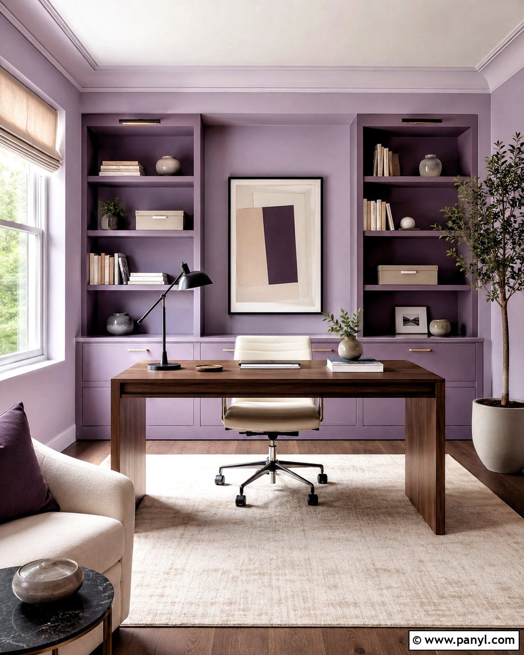 Lavender Home Office - 20 pastel room colors