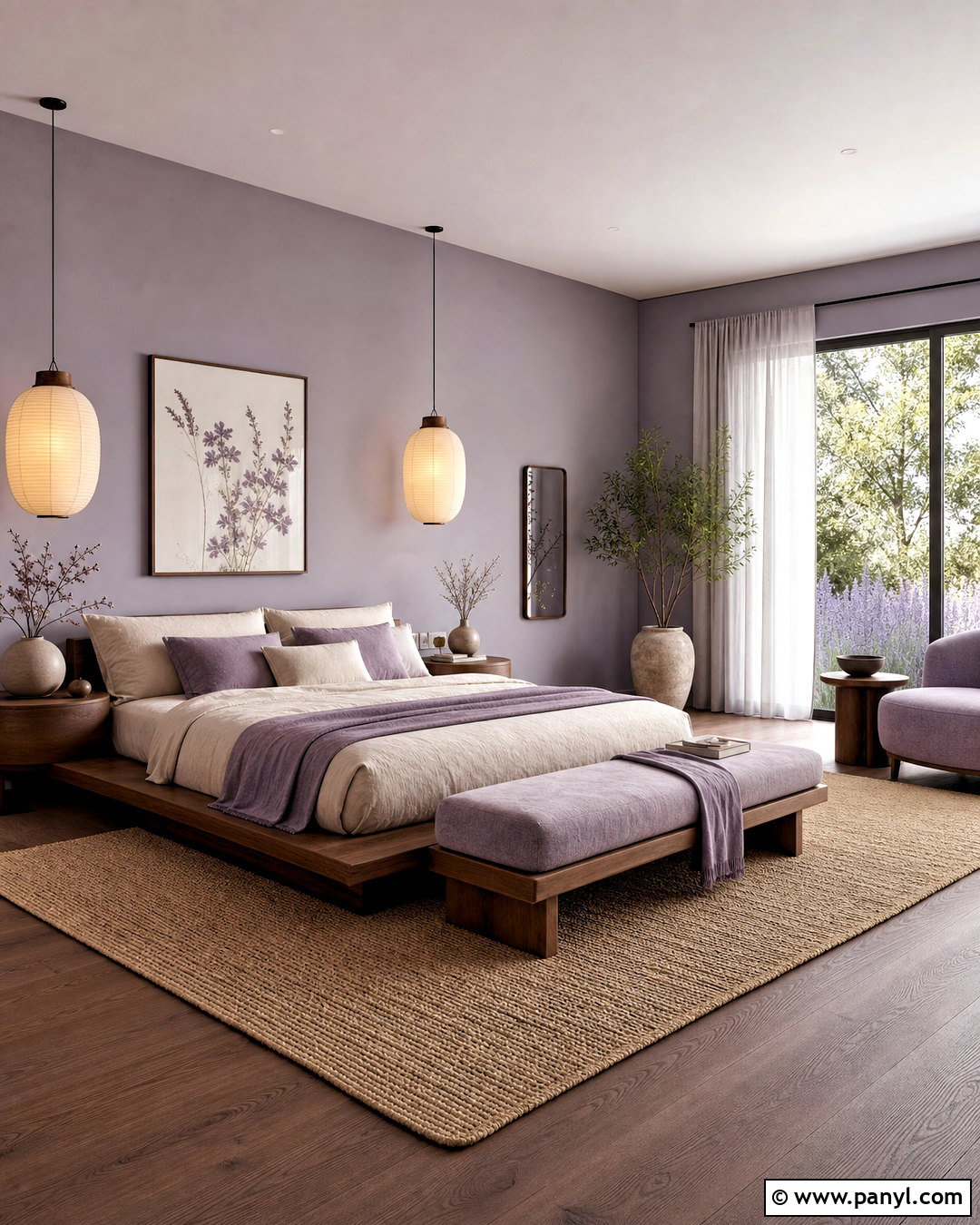Lavender Japandi Room - 20 lavender aesthetic room ideas