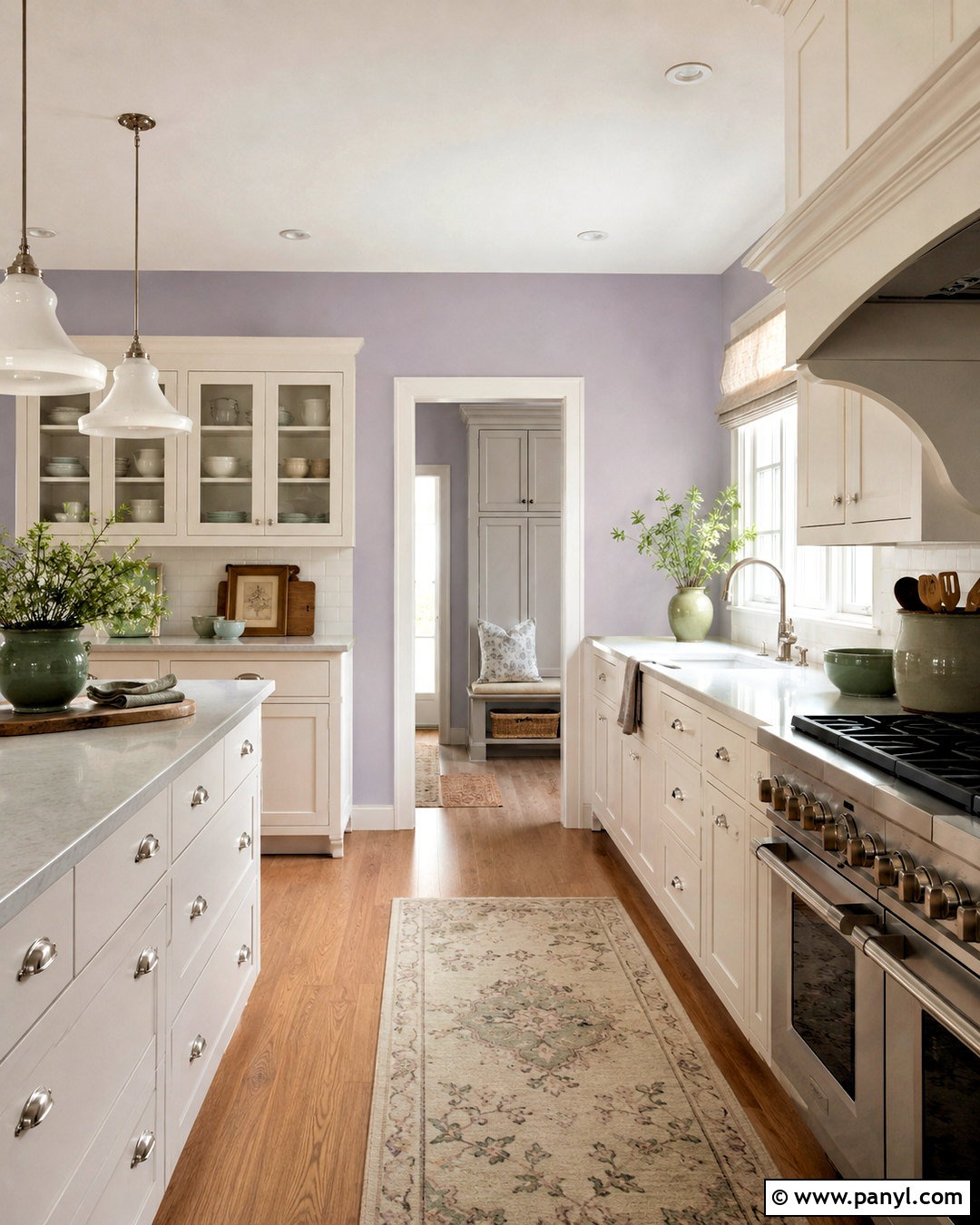 Lavender Kitchen Walls With White Cabinets - 40 kitchen wall color ideas