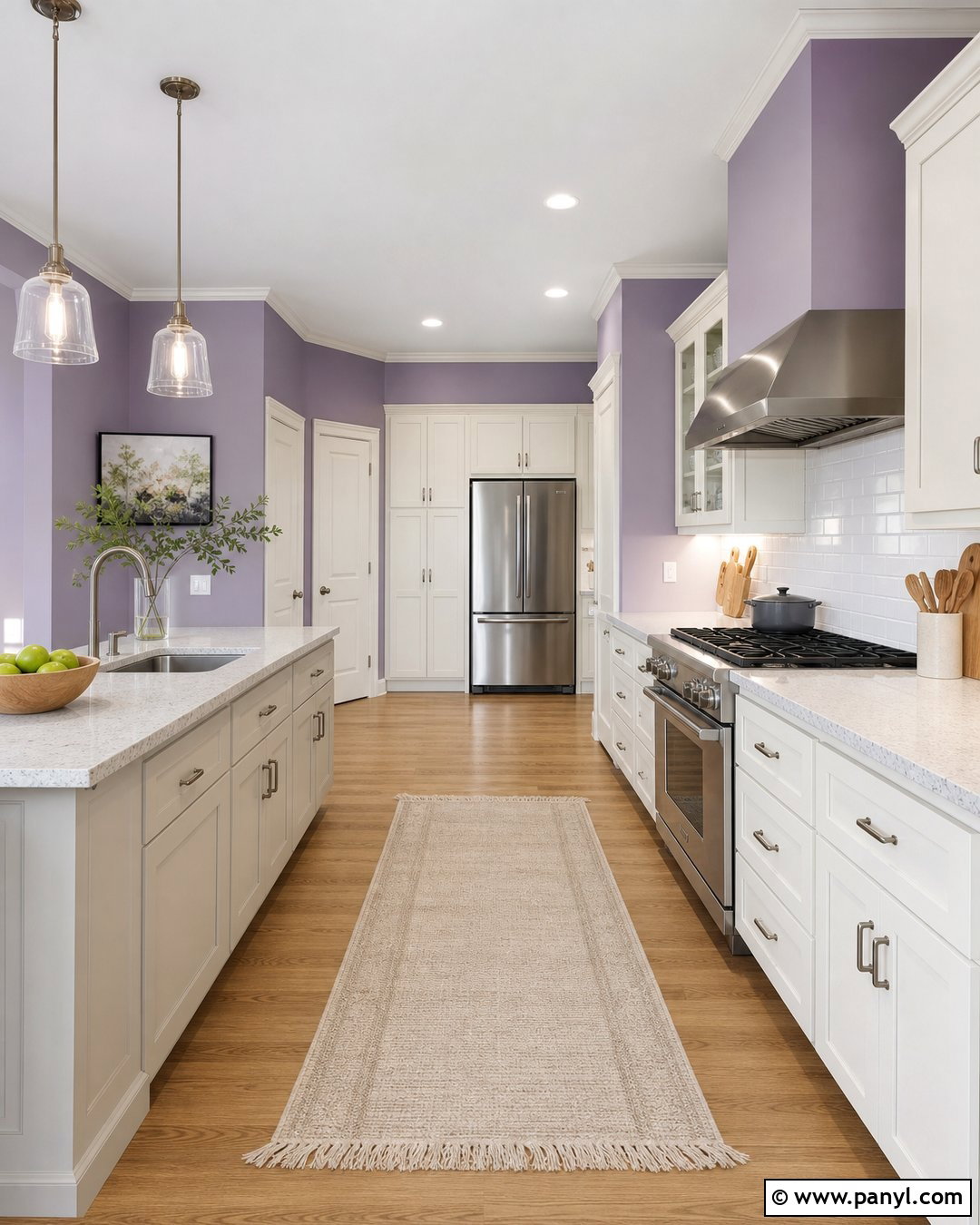 Lavender Kitchen Walls With White Cabinets - 35 purple kitchen walls