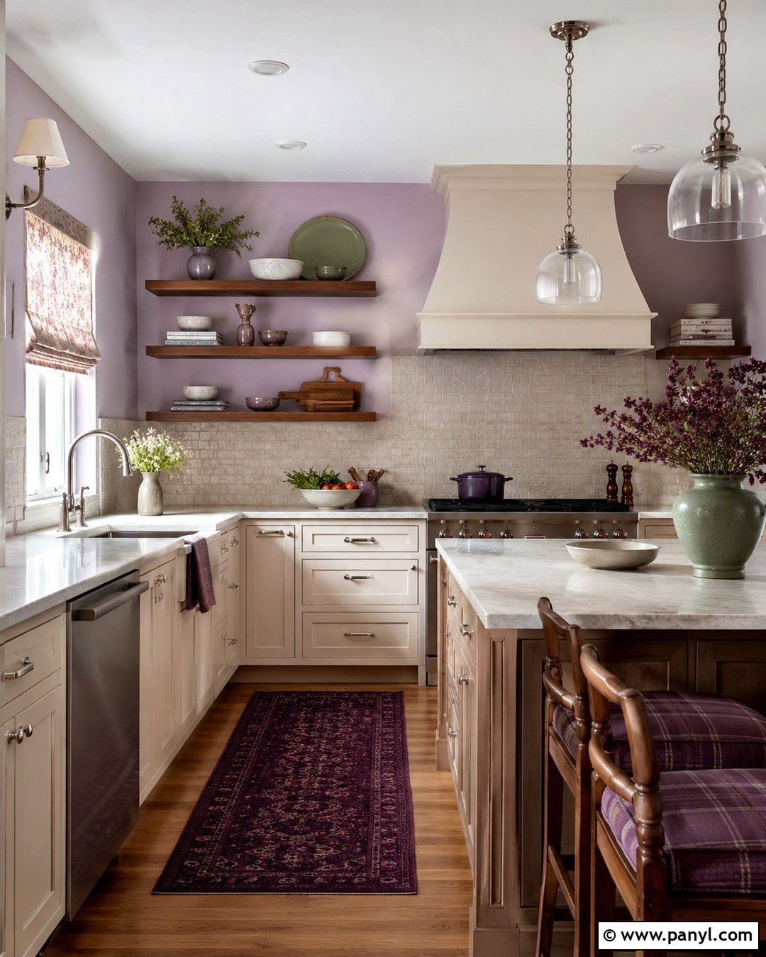 Lavender Kitchen Walls - 20 Bright Kitchen Wall Colors