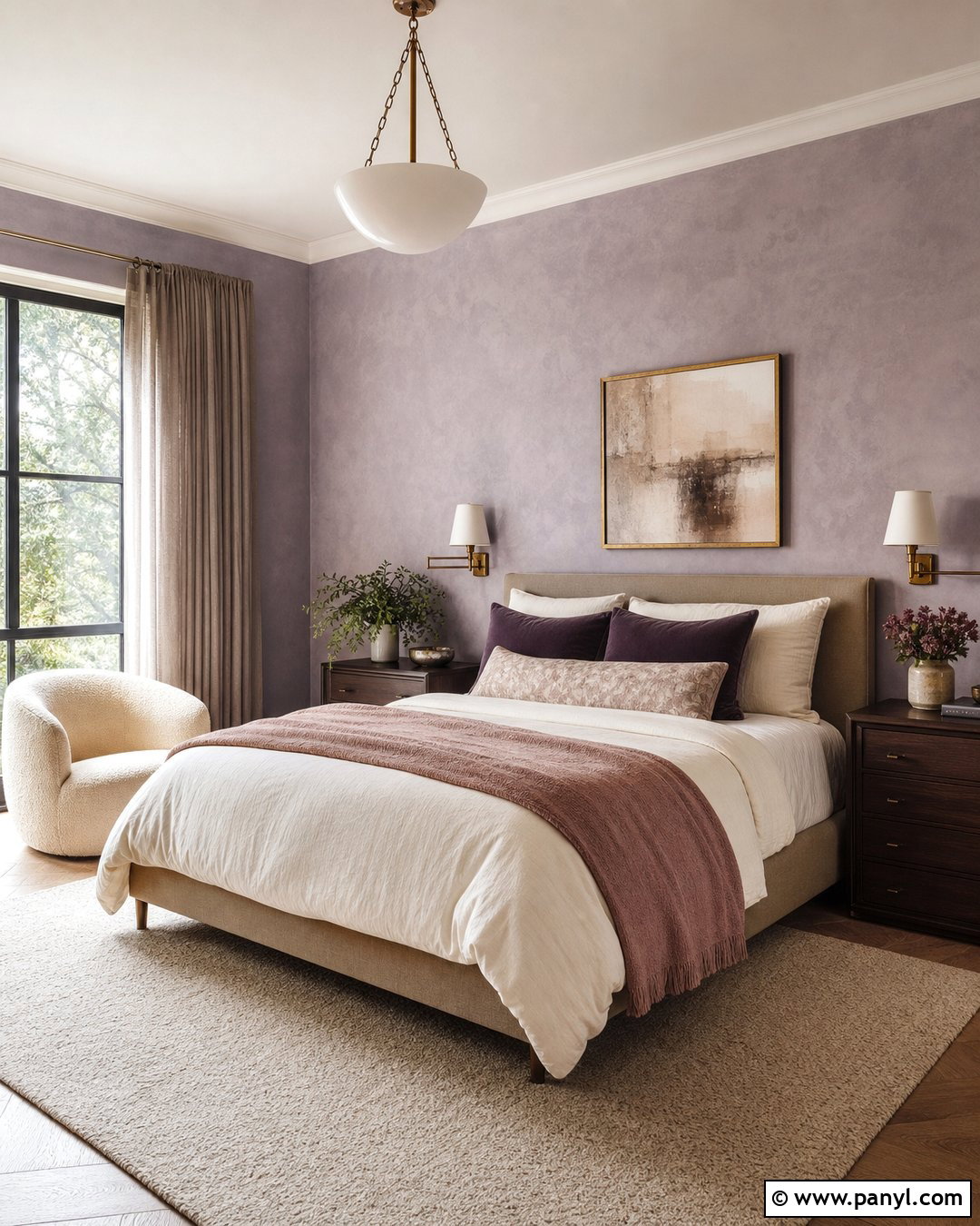 Lavender Limewash Bedroom - 50 Limewash Walls