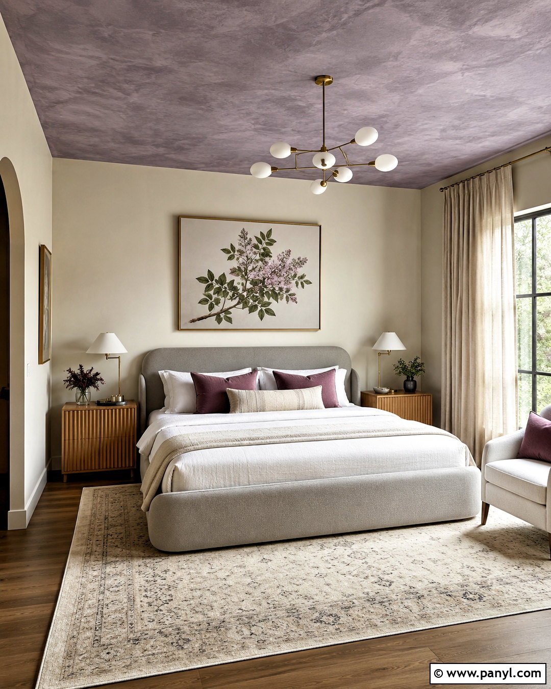 Lavender Limewash Ceiling Bedroom - 20 limewash ceiling ideas