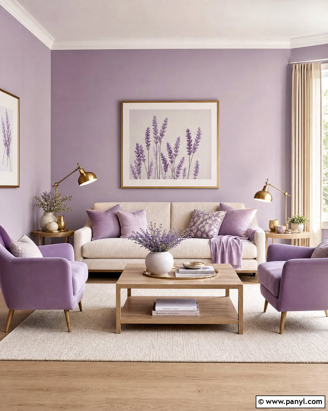 Lavender Living Room With Warm Neutrals - 20 lavender interior ideas