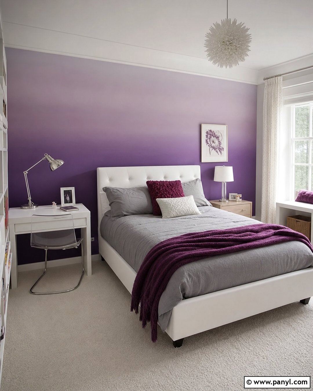 Lavender Ombre Accent Wall Teen Bedroom - 25 Ombre Accent Wall Ideas