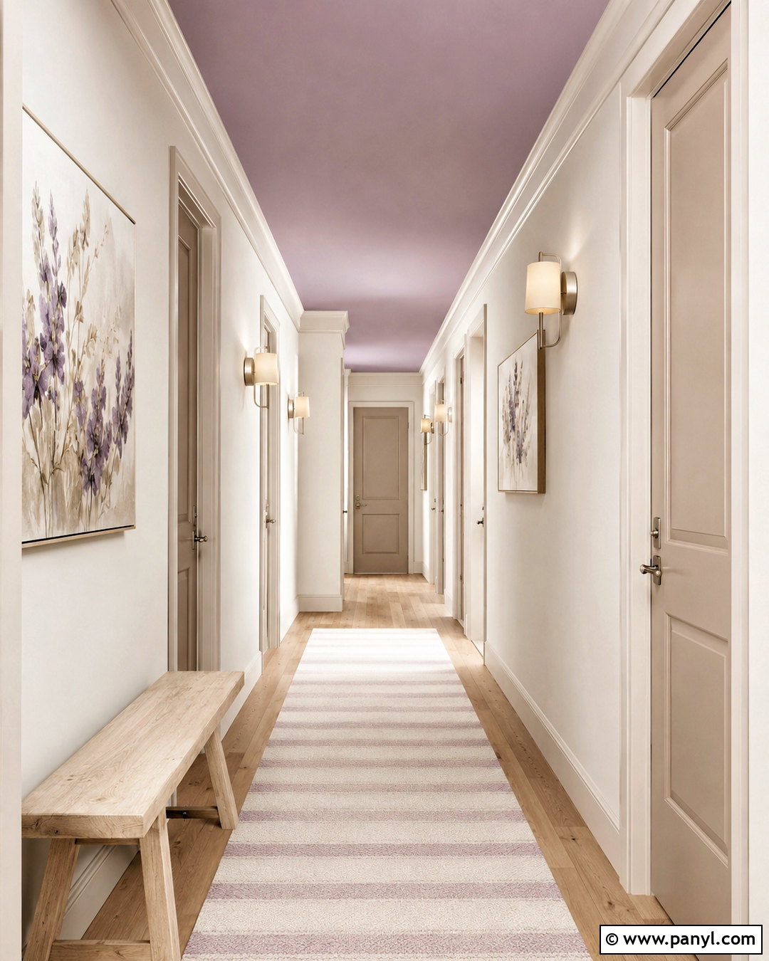 Lavender Painted Hallway Ceiling - 20 painted ceiling hallway ideas