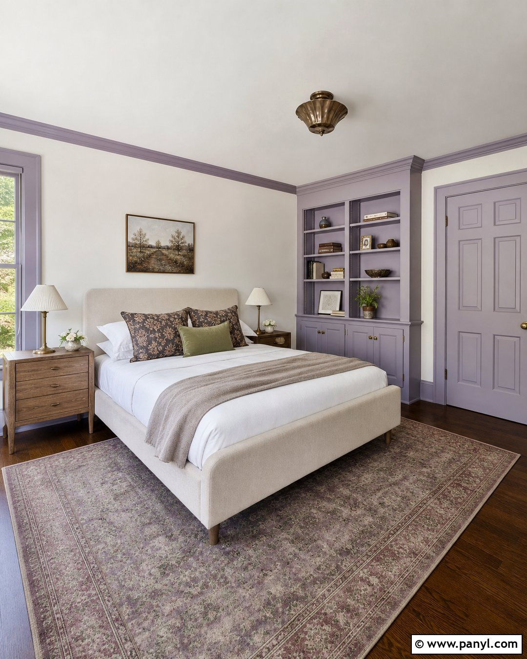 Lavender Painted Trim With White Walls - 30 painted trim white walls