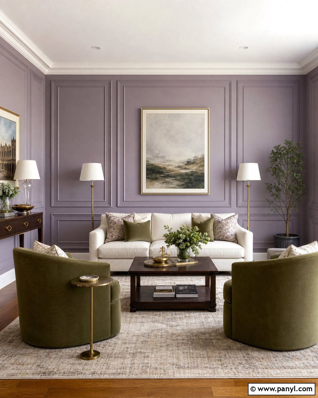 Lavender Paneled Living Room Walls - 35 Lavender Wall Paint Ideas