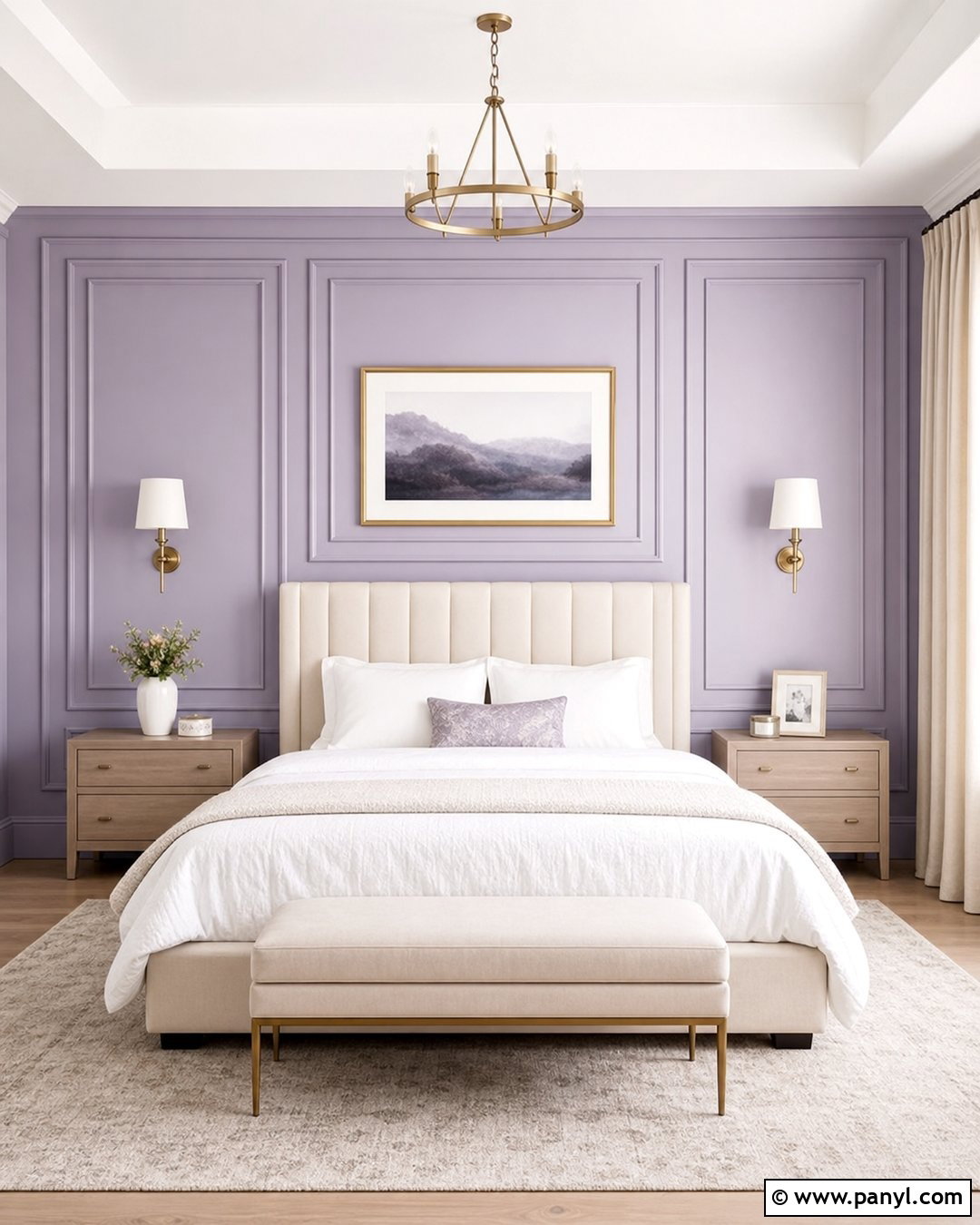 Lavender Paneling Accent Wall - 30 Lavender Accent Wall Ideas