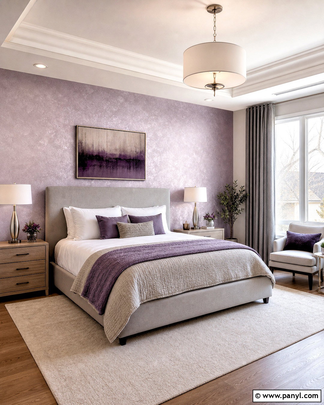 Lavender Pearl Texture Wall - 20 bedroom texture paint wall ideas