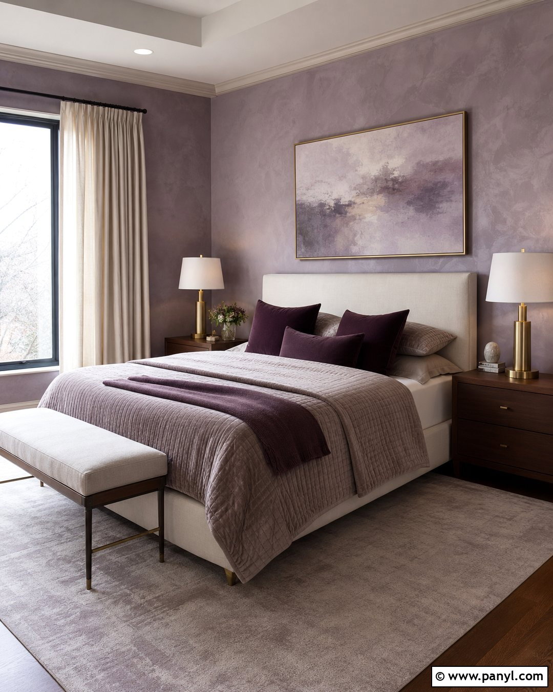 Lavender Plaster Bedroom Wall - 30 texture colour wall ideas
