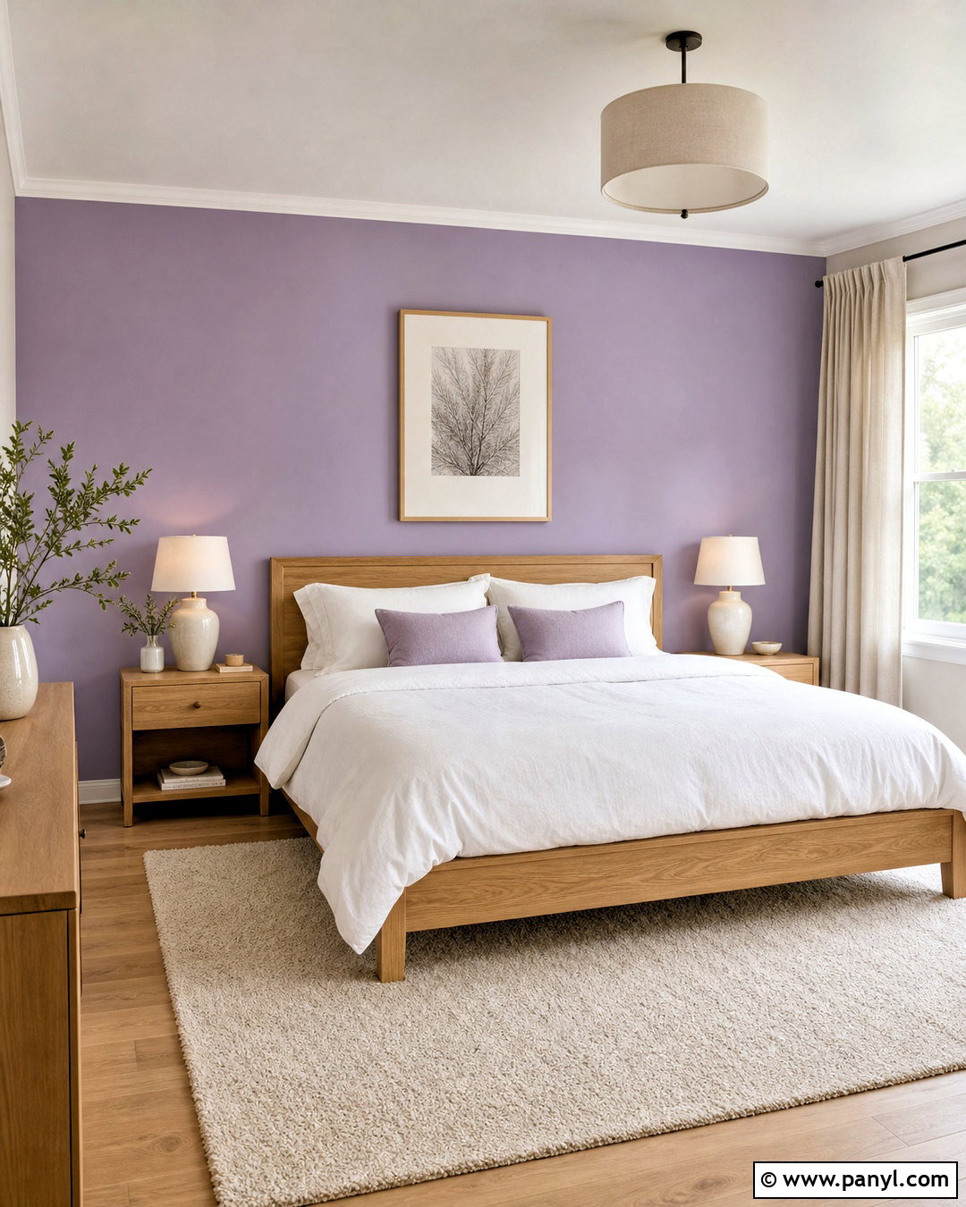 Lavender Purple Accent Wall Bedroom - 20 purple accent wall ideas