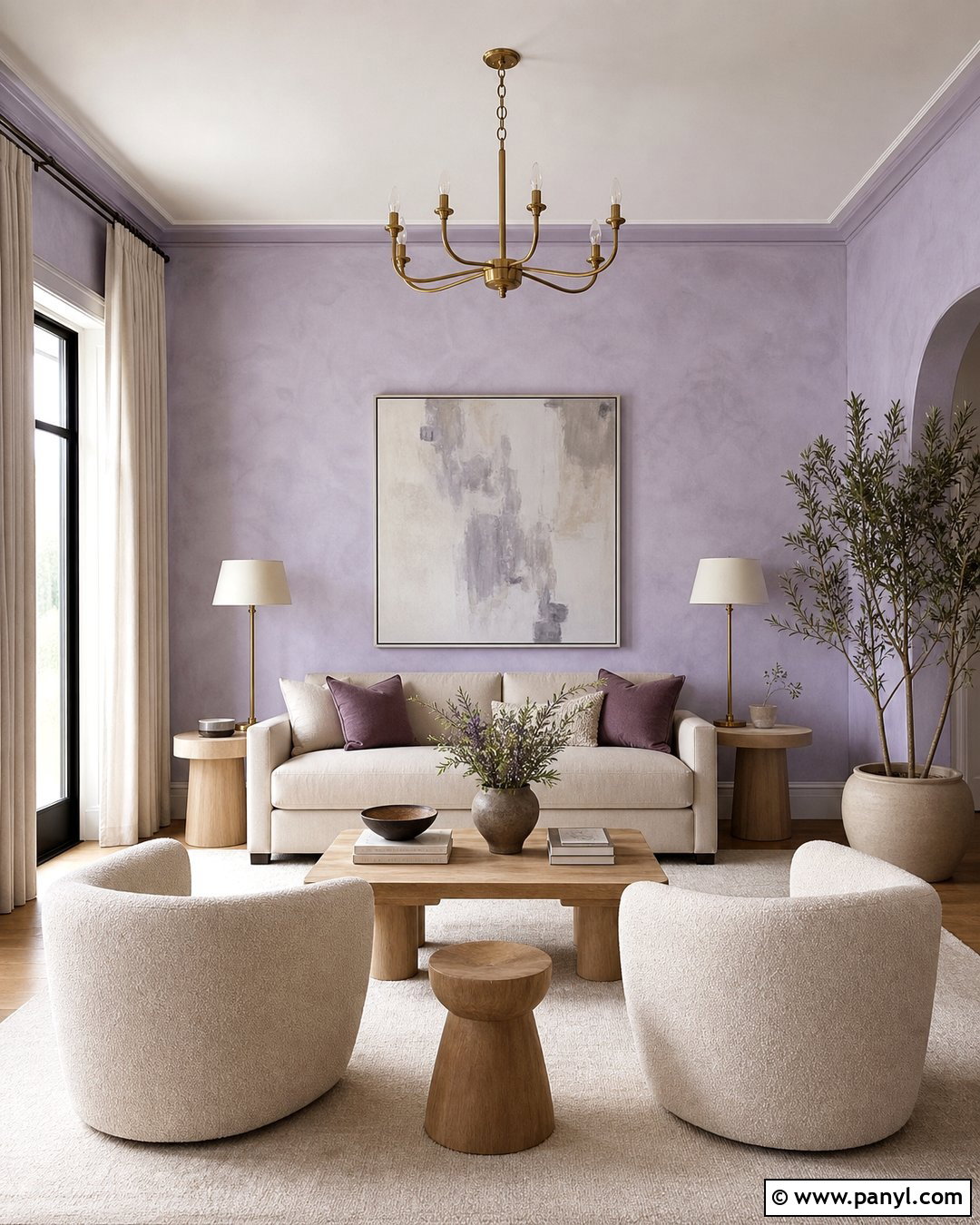 Lavender Purple Limewash Living Room - 30 Purple Limewash Walls