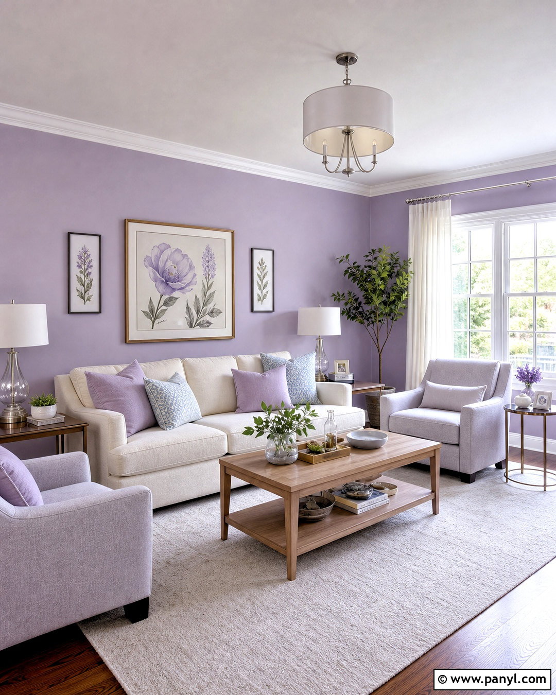 Lavender Purple Living Room - 20 purple walls living room ideas