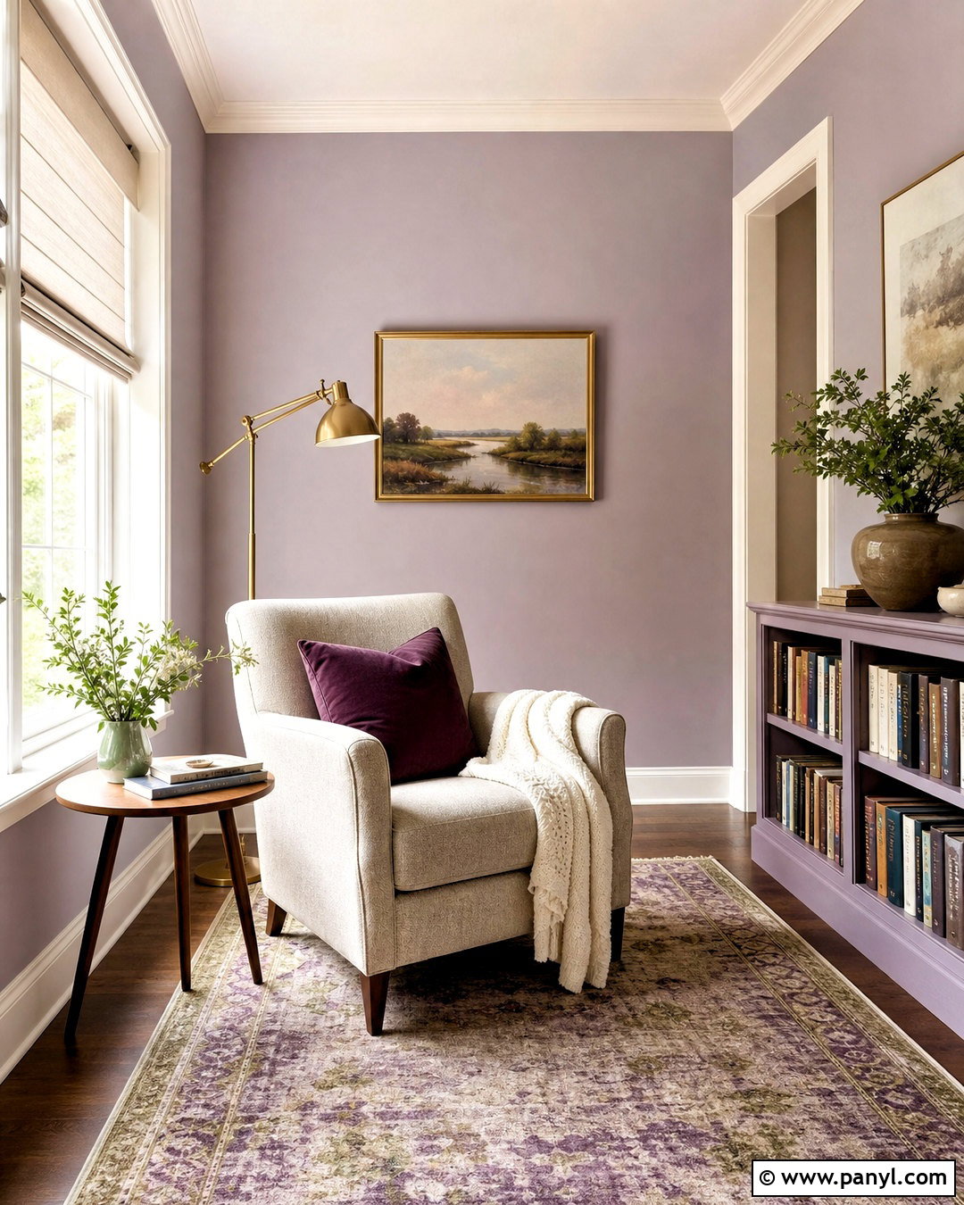 Lavender Reading Room Walls - 20 room ideas paint walls