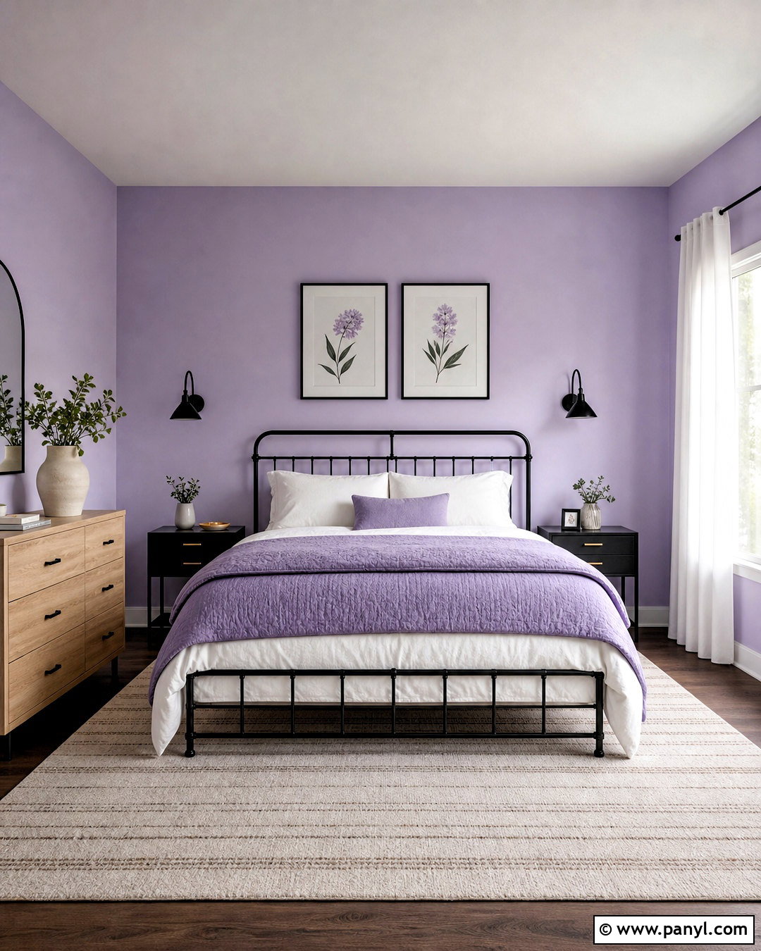 Lavender Room With Black Accents - 20 lavender aesthetic room ideas