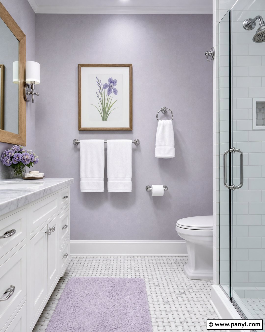 Lavender Small Bathroom Walls - 25 Small Bathroom Wall Color Ideas