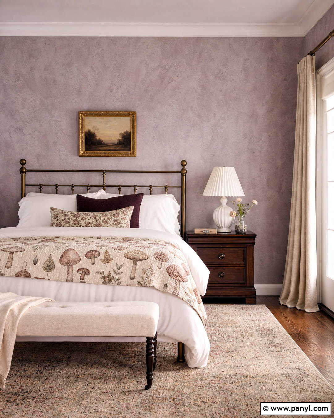 Lavender Stone Wash Guest Bedroom - 20 stone wash wall ideas