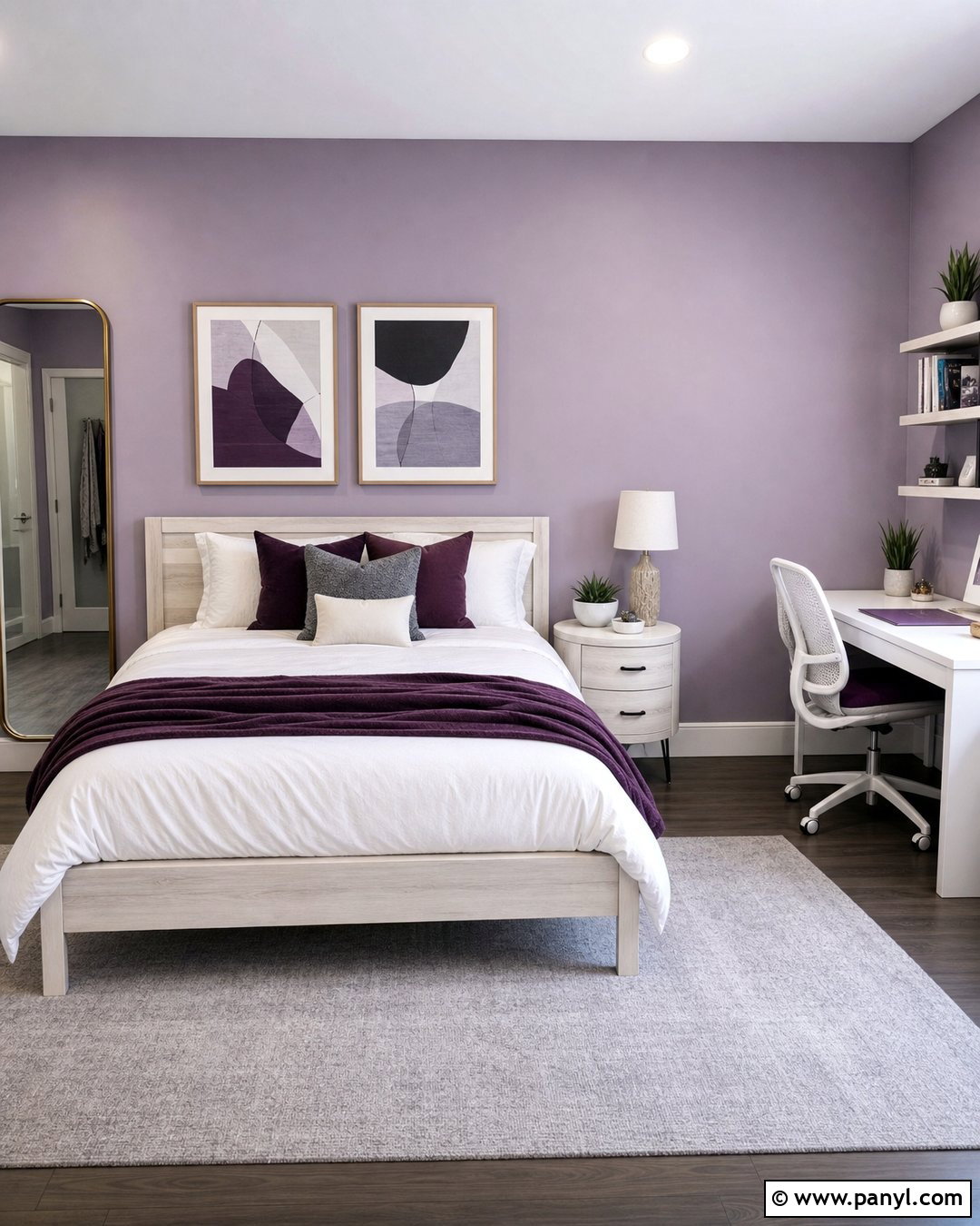 Lavender Teen Room Painted Wall - 20 Room One Wall Painted Ideas