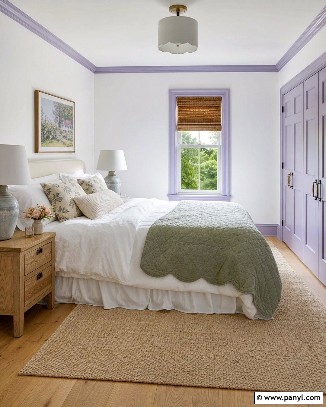 Lavender Trim With White Walls - 25 White Wall Colored Trim Ideas