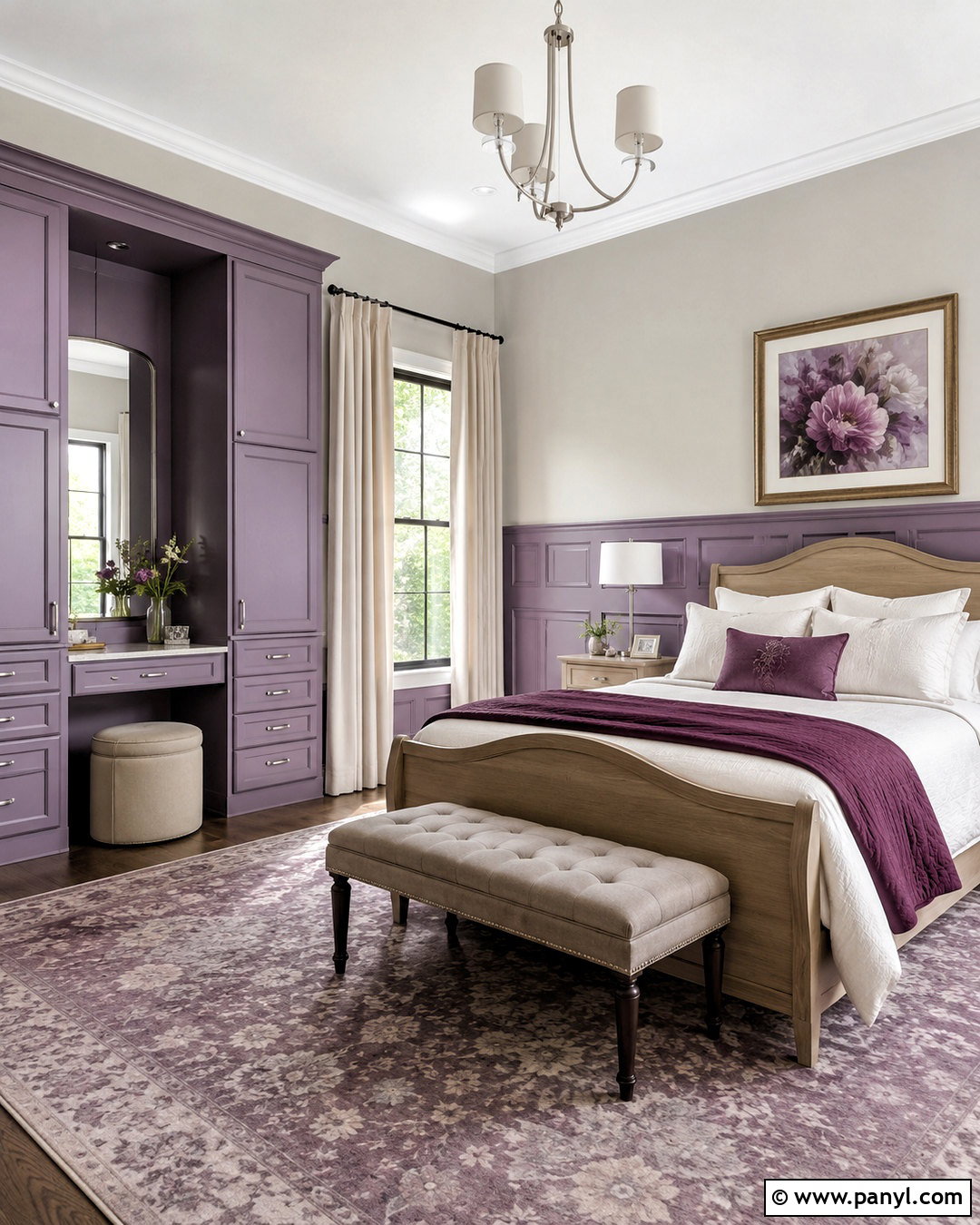 Lavender Wainscoting With Warm Gray Walls - 20 painted wainscoting ideas color schemes