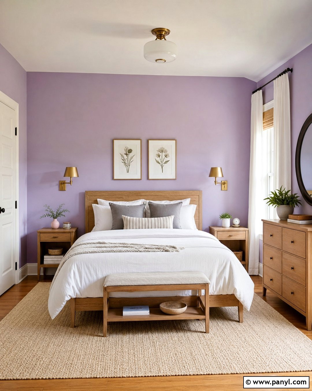 Lavender Wall Bedroom - 35 Purple Wall Room Ideas
