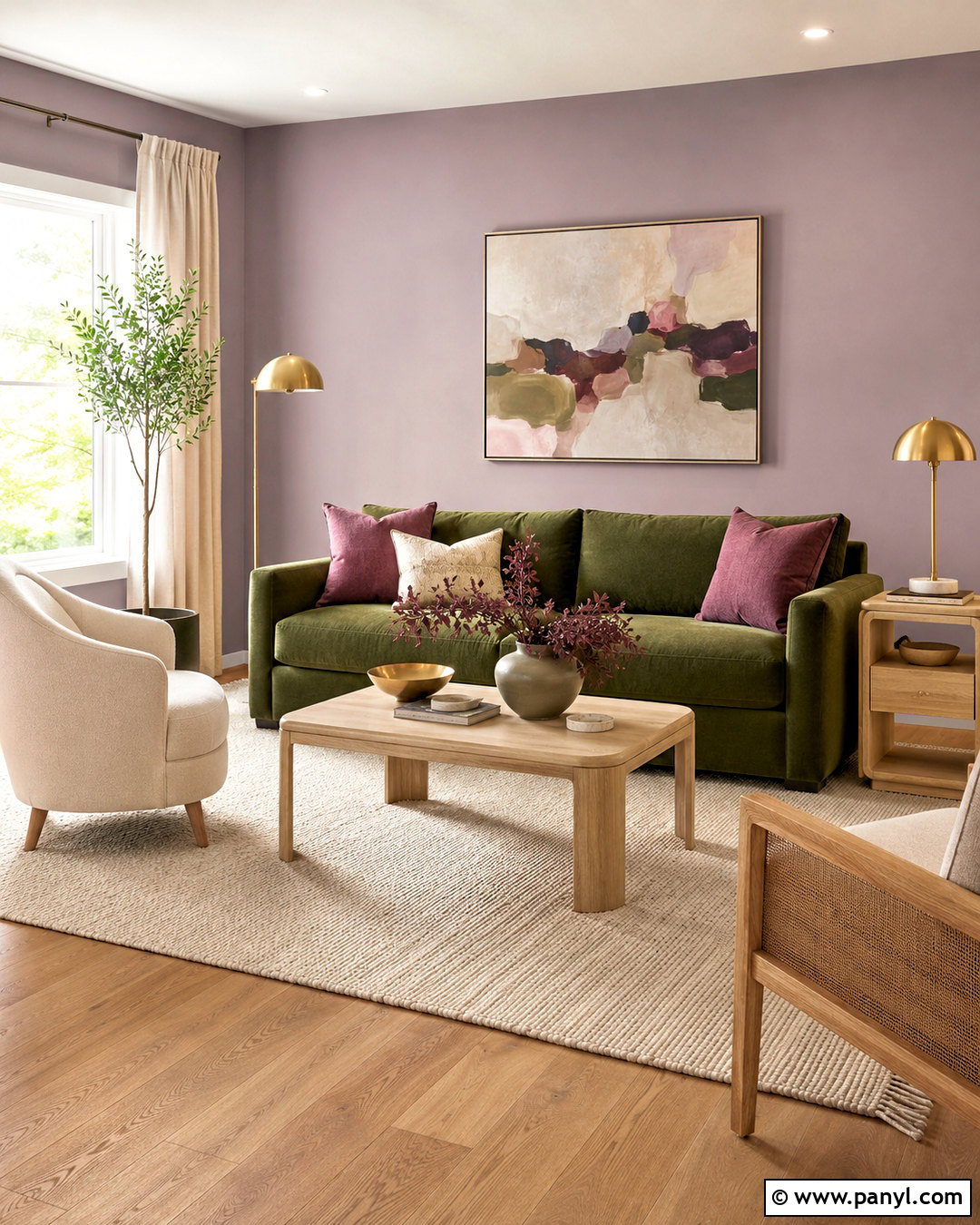 Lavender Wall Color With Green Sofa - 35 Wall Color For Green Sofa Ideas