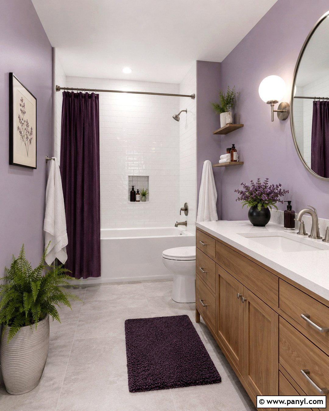 Lavender Wall Color for Bathroom - 20 Colorful Wall Colors