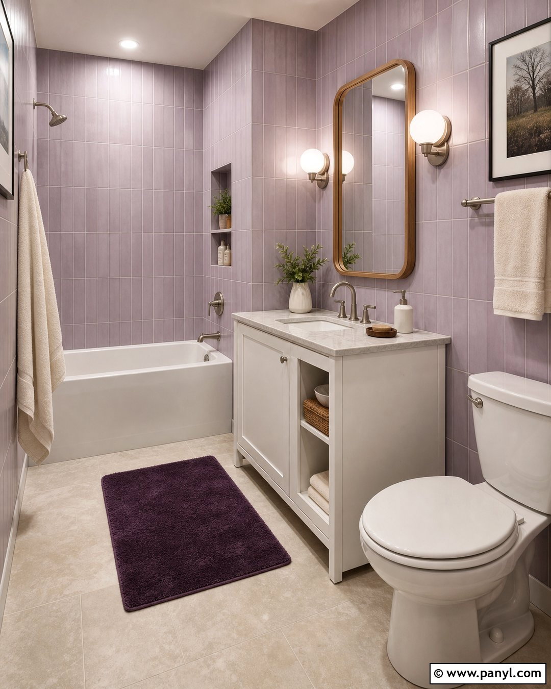 Lavender Wall Tiles With Gray Floor Tiles - 25 Wall And Floor Tiles Color Combination Ideas