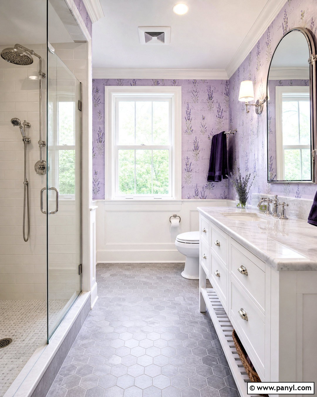 Lavender Wallpaper Bathroom - 20 lavender bathroom decor ideas