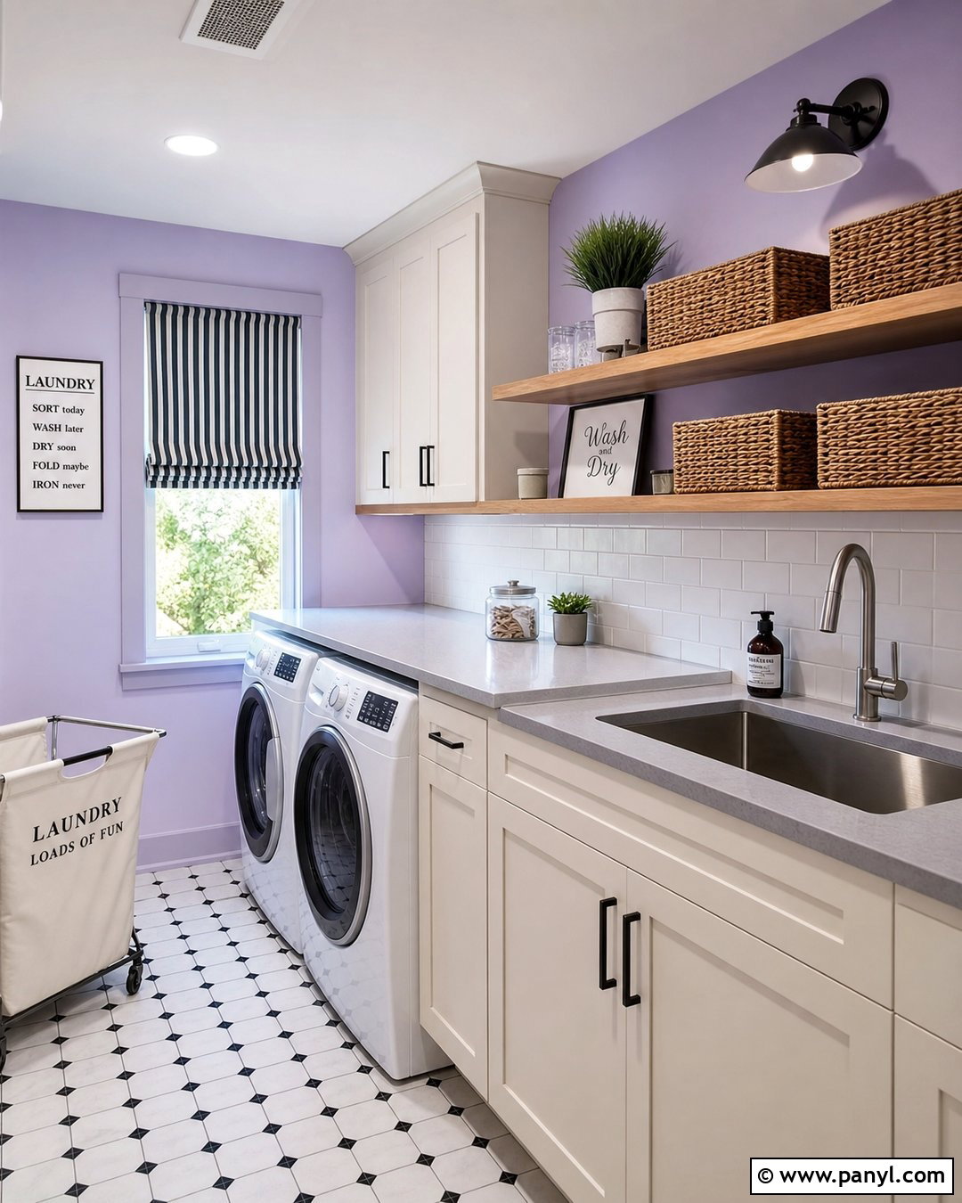 Lavender Walls In A Laundry Room - 35 Lavender Walls