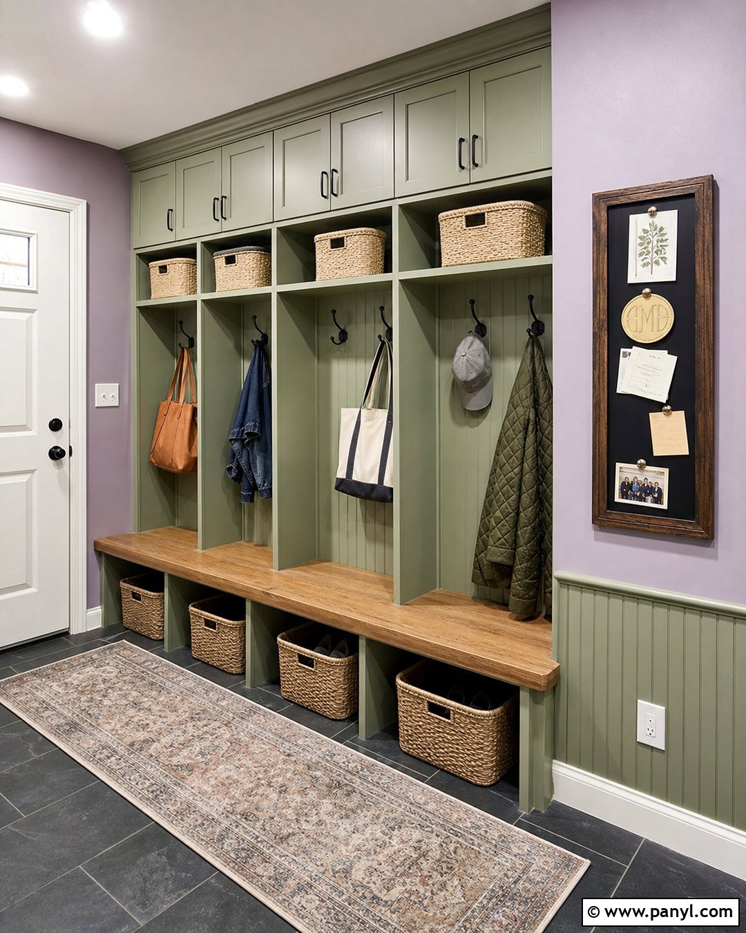 Lavender Walls In A Mudroom - 35 Lavender Walls