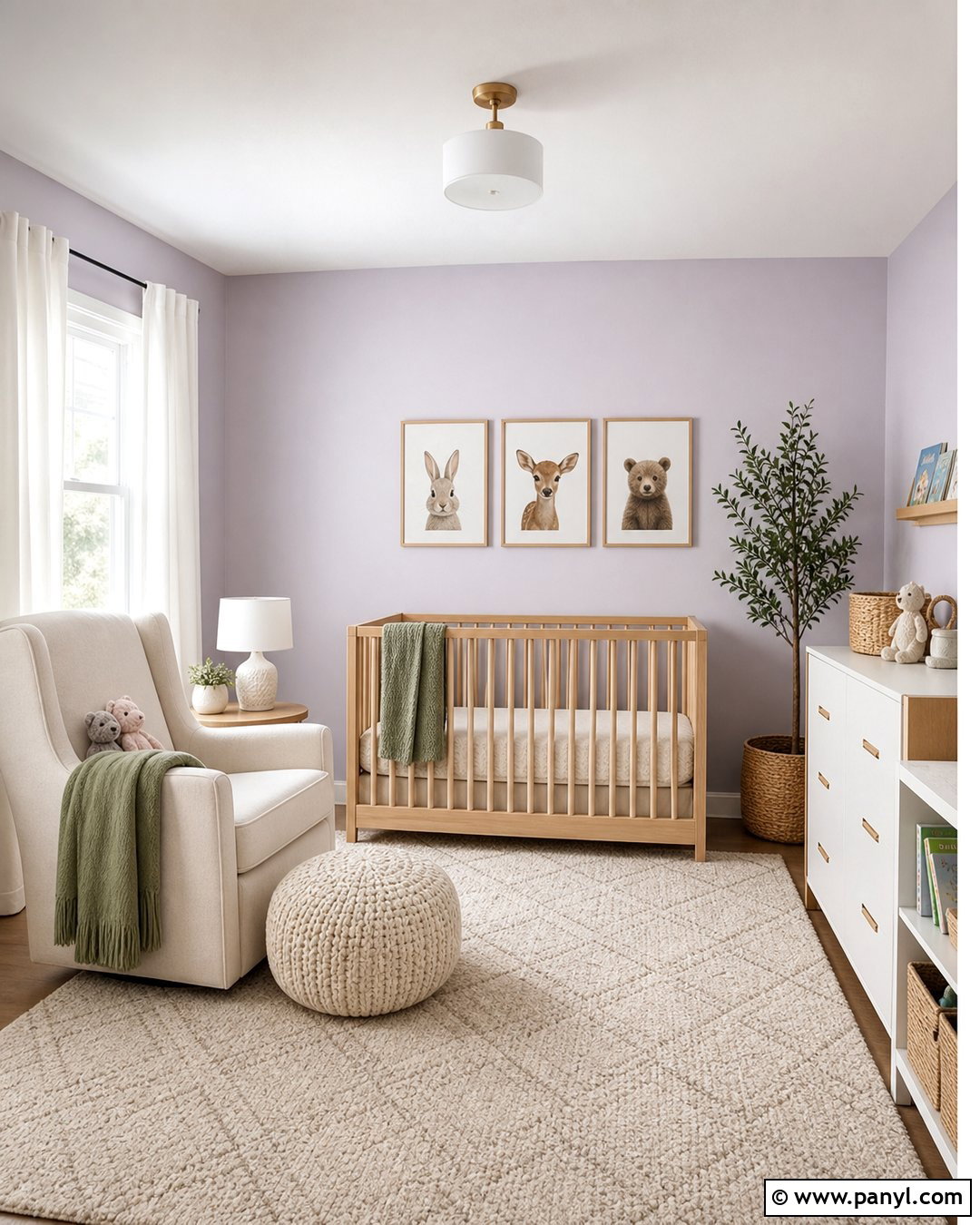 Lavender Walls In A Scandinavian Nursery - 35 Lavender Walls