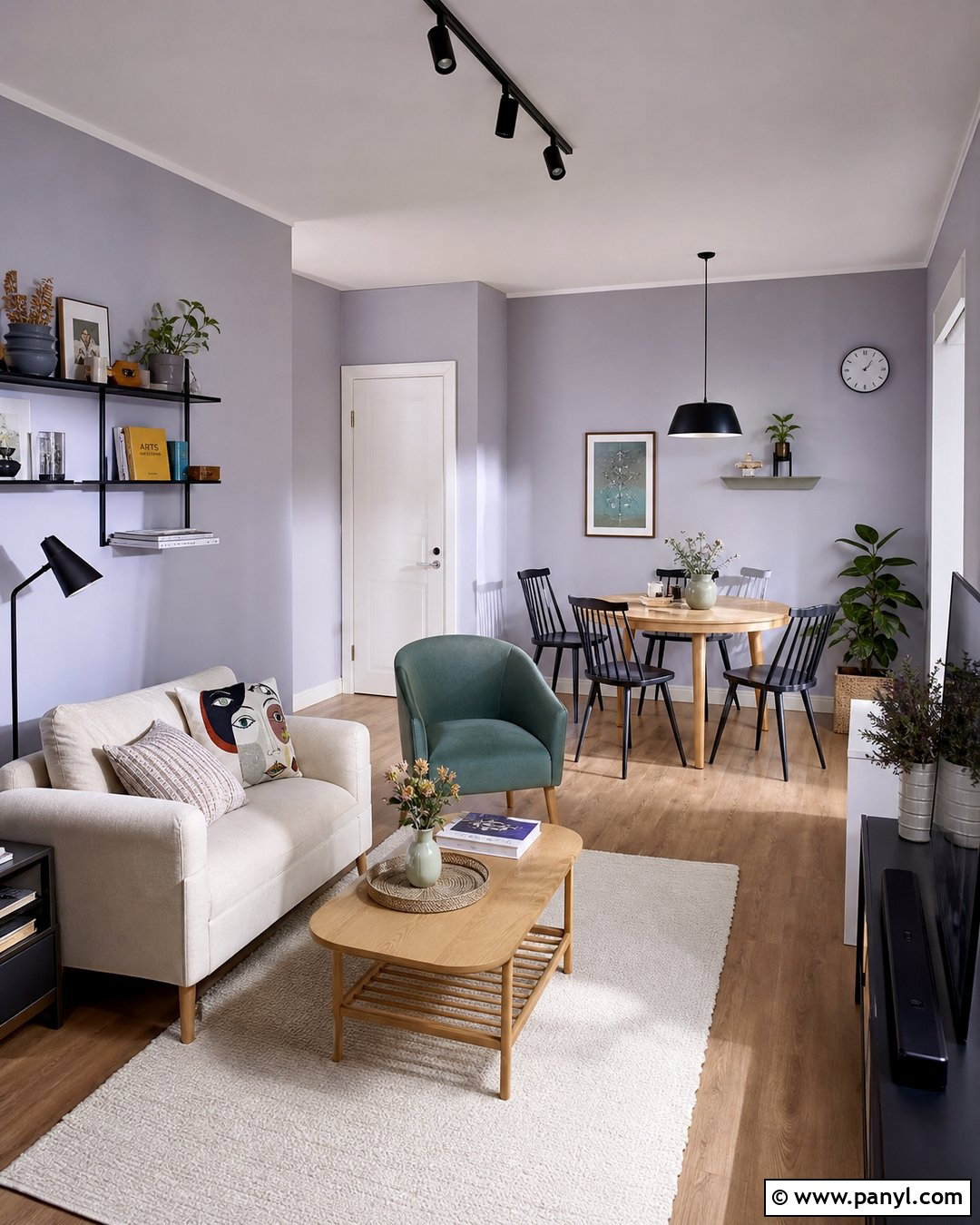 Lavender Walls In A Small Apartment - 35 Lavender Walls