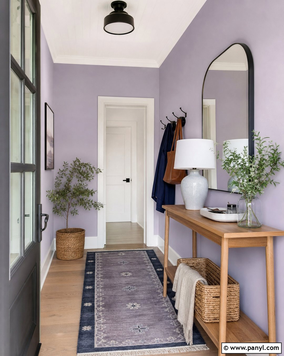 Lavender Walls In An Entryway - 35 Lavender Walls
