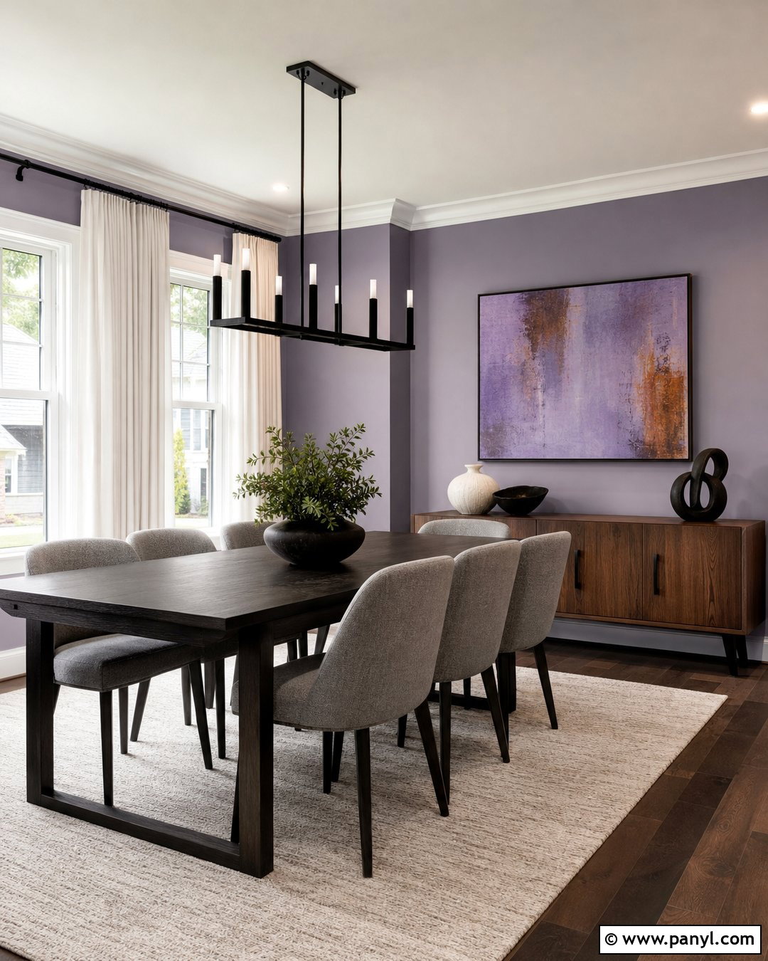 Lavender Walls With Charcoal Gray - 35 Lavender Walls
