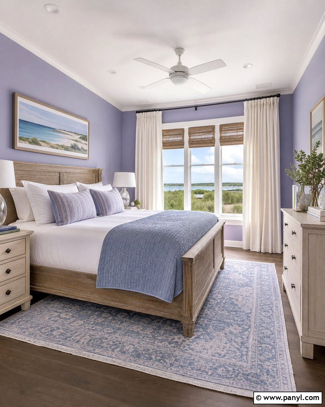 Lavender Walls With Coastal Blue - 35 Lavender Walls