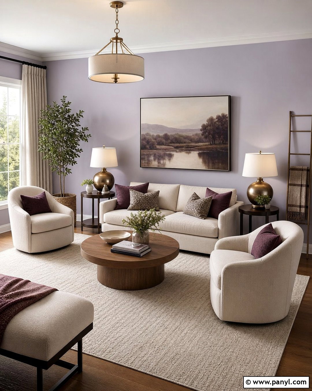 Lavender Walls With Cream Furniture - 35 Lavender Walls