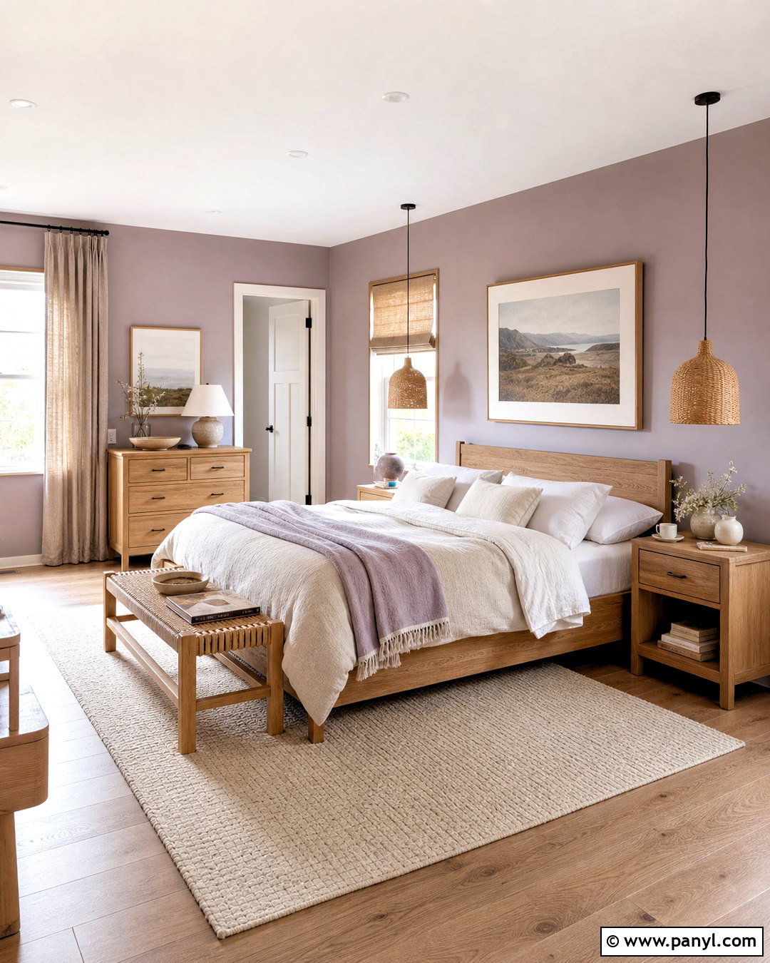 Lavender Walls With Natural Wood - 20 lavender bedroom walls