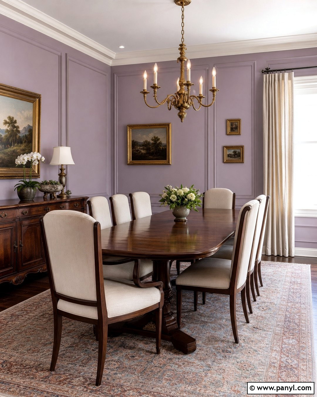 Lavender Walls With Traditional Molding - 35 Lavender Walls