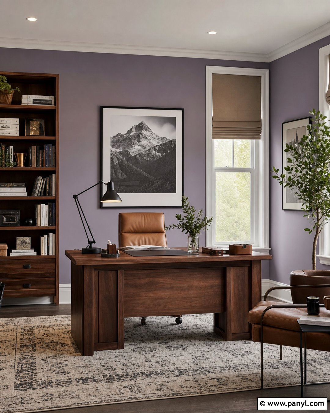 Lavender Walls With Walnut Furniture - 35 Lavender Walls