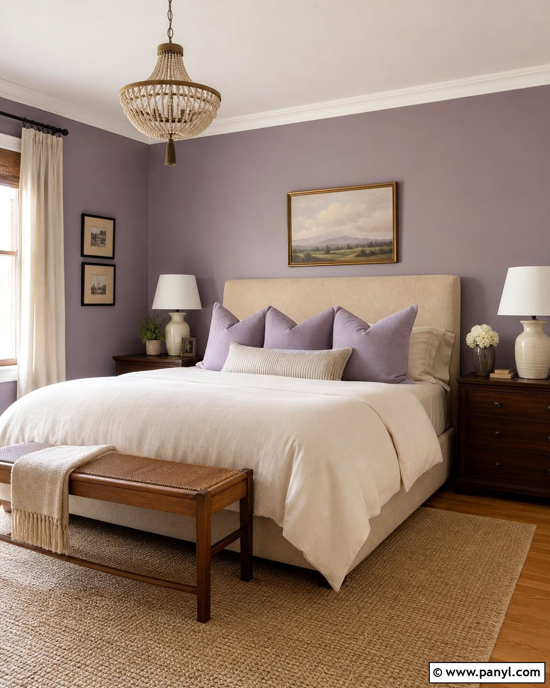 Lavender Walls With Warm Beige - 35 Lavender Walls
