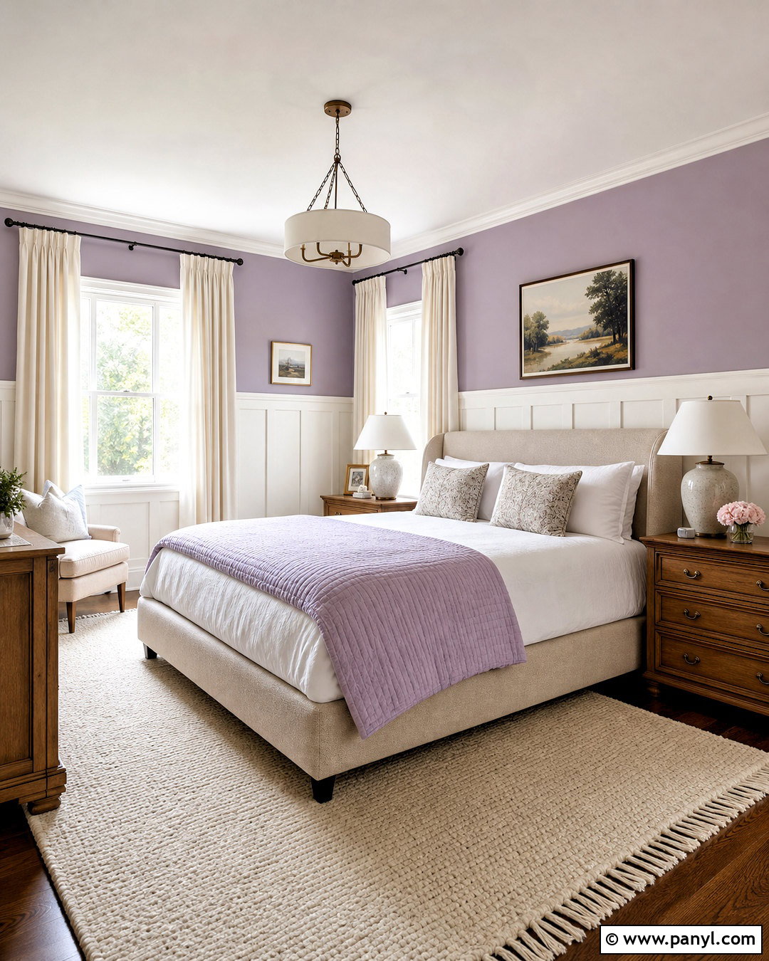 Lavender Walls With White Paneling - 20 lavender bedroom walls