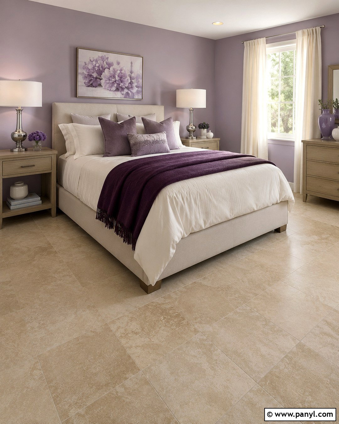 Lavender With Beige Tile - 20 Colors That Go With Beige Tile Ideas